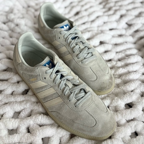 ADIDAS 12 Men’s Samba OG Wonder Silver Suede Leather Sneakers IG6177 Grey Ivory